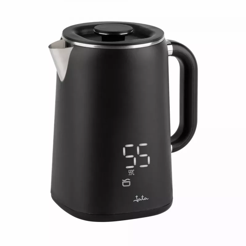 Jata JEHA1575 hervidor eléctrico, 1,7 l, 1500 W, 5 ajustes de temperatura, negro/acero inoxidable