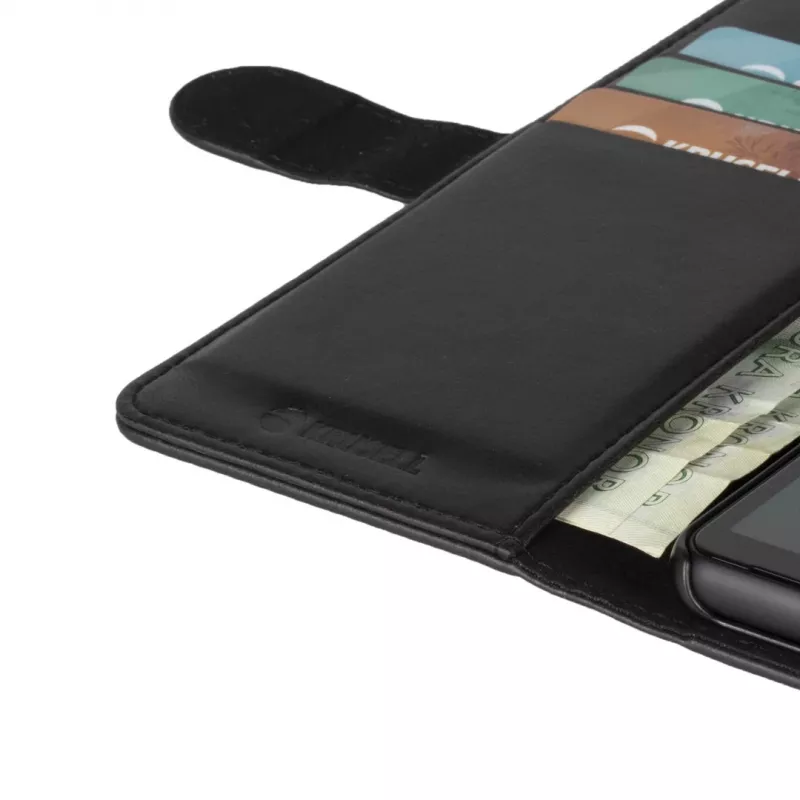 Funda cartera Krusell para Apple iPhone 12 Pro Max – negra, funda tipo folio con compartimento para tarjetas