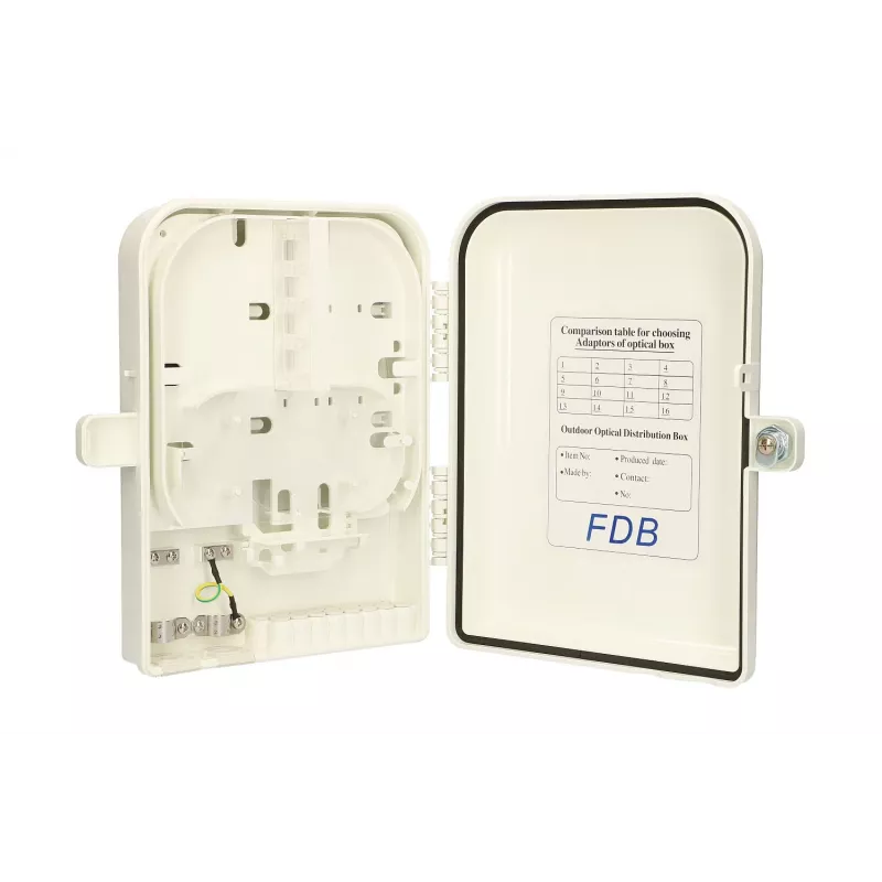 Caja distribuidora de fibra óptica Extralink Edith 16 hilos gris ABS