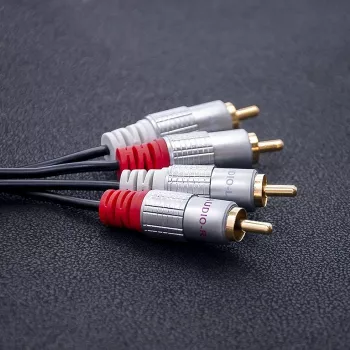 Cable de audio Qoltec 52337 2 m 2 x RCA Negro