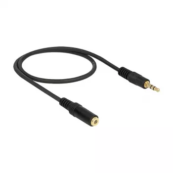 Cable de audio 3,5 mm M-H DeLOCK 83762 0,5 m Negro