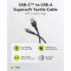 Goobay cable USB-C Fabric Supersoft con conectores metálicos, 2 m, negro (2m, USB 2.0, 60W), cable USB