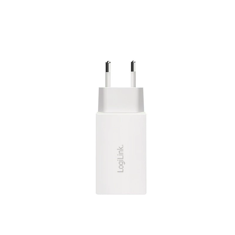 Adaptador de toma USB doble 65W, 2xUSB-C, blanco