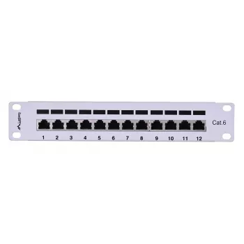 Patch panel LANBERG PPF6-9012-S, 12 puertos, metal, gris, 1HE, 215×130×44.5 mm