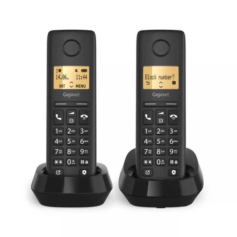 Gigaset Pure 100 Duo — teléfono inalámbrico, par de auriculares DECT con estación base