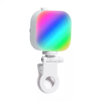 Luz selfie Ice Cube Telesin con soporte para teléfono P5-BGD-03 — luz LED compacta de relleno y soporte ajustable para smartphone