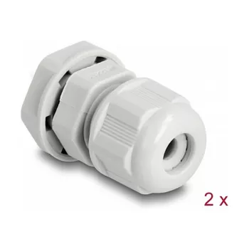 Prensaestopas EX DeLOCK M12 gris 2 uds. poliamida