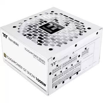 Fuente de alimentación PSU THERMALTAKE Toughpower GT Snow 1000W ATX 24-pin, 80 PLUS Gold, blanco, ventilador 120mm