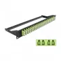 Panel de parcheo de fibra óptica DeLOCK 43404 1U LC verde montaje en rack