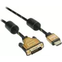 Roline Gold - Cable de vídeo - Dual Link - HDMI / DVI - DVI-D (macho) a HDMI (macho) - 1 m - apantallado - negro, oro - compatible con 4K