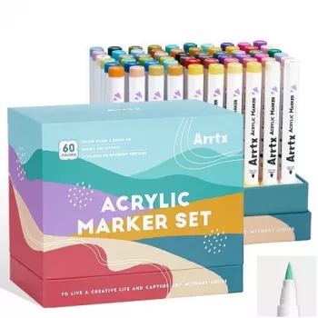 Rotuladores acrílicos Arrtx ARRTX 60C, set de 60 colores, tinta acrílica base agua, doble punta