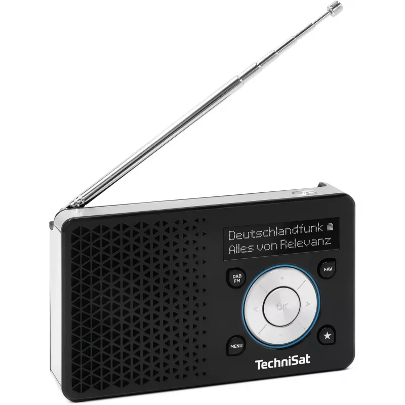 TechniSat DigitRadio 1 A 0100/4997 radio digital, DAB+/FM, RDS, 40 presintonías, función de aviso ASA, negro/plata