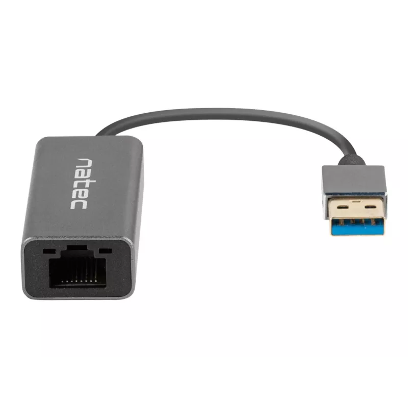 Natec Cricket NNC-1924 adaptador Ethernet de USB 3.0 Tipo A a RJ45, 1000 Mbit/s, cable de 15 cm, negro