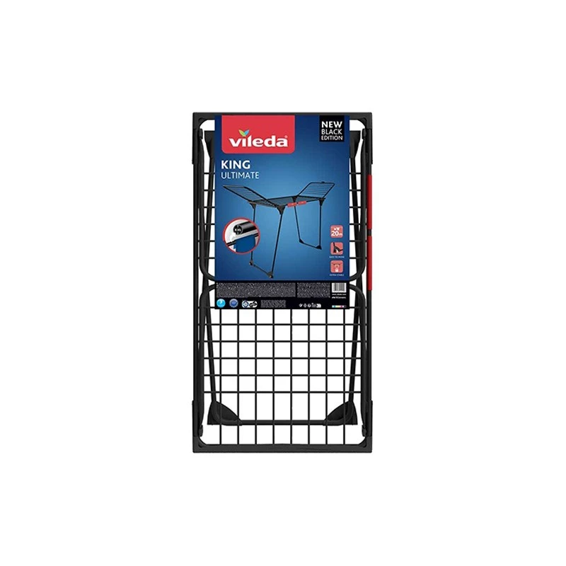 Tendedero VILEDA King Ultimate 174096 — plegable de acero, 20 m de superficie de secado, ruedas, 112 cm de altura