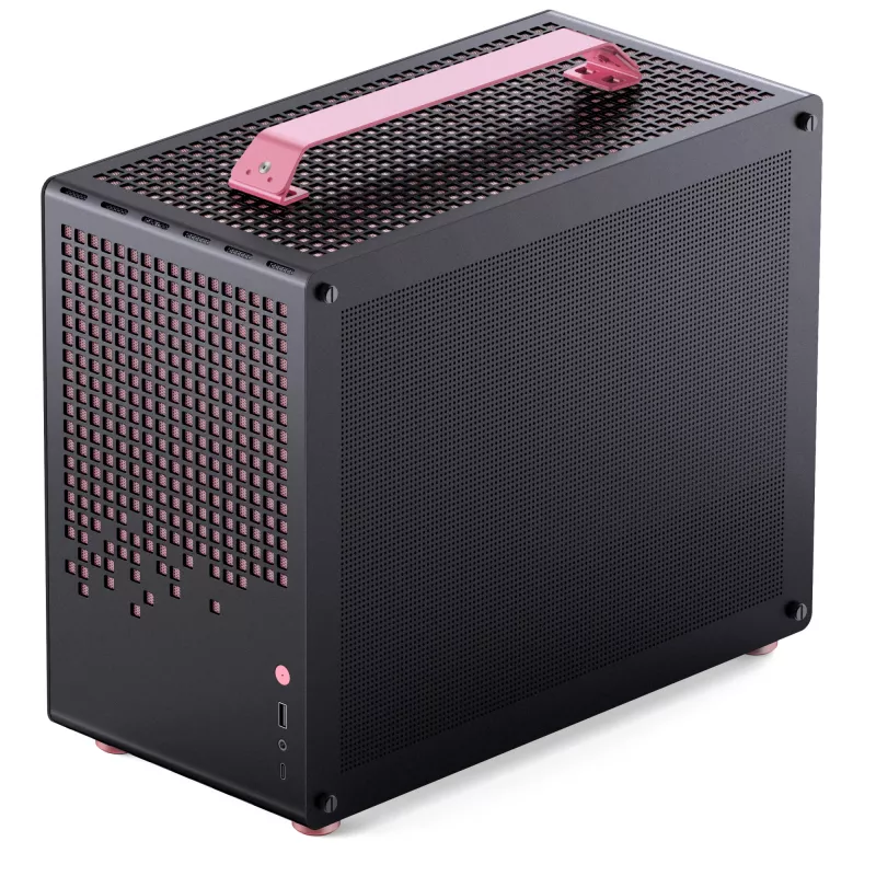 Caja Jonsplus MATX Handle Case Z20 Negro-Rosa – caja Mini/Micro/Flex-ATX con asa de transporte