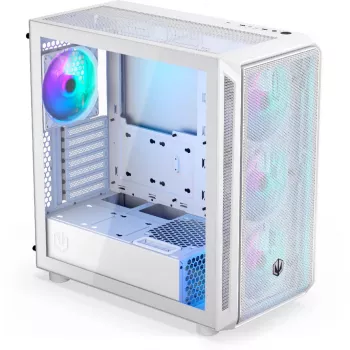 Caja de PC Endorfy Arx 700 ARGB, torre Midi, ATX, cristal templado - incluye 4 ventiladores ARGB de 140 mm, blanco (EY2A017)