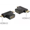 Adaptador de cambio de género de cable HDMI-C HDMI-D HDMI-A DeLOCK 65446