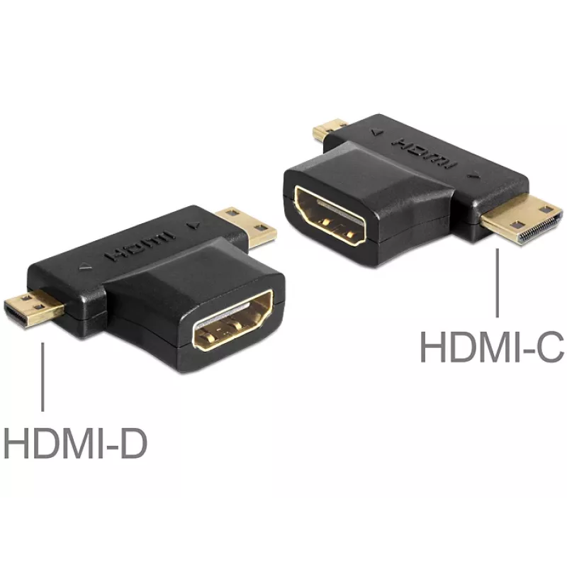 Adaptador de cambio de género de cable HDMI-C HDMI-D HDMI-A DeLOCK 65446