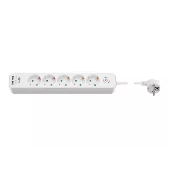 Regleta de enchufes Goobay 5 tomas con interruptor y USB