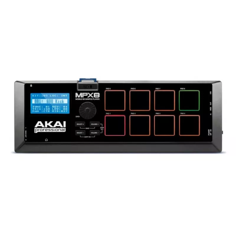 Akai MPX8 reproductor de samples y controlador de pads, negro