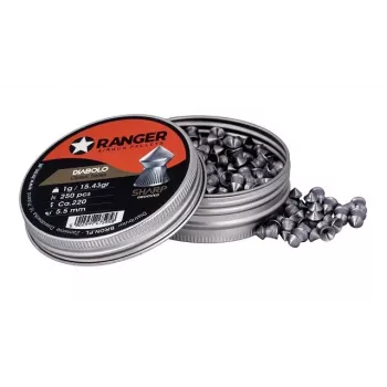 Diábolos RANGER PRORO 5,5 mm, forma Diabolo, plata, 250 uds., dispensador de aluminio