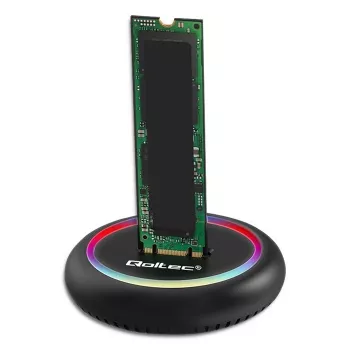Qoltec 52275 Base de acoplamiento para SSD M.2, SATA/NVMe, USB-C