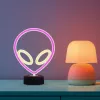 Lámpara de mesa MANTA SNL86PK Style Neon Lights UFO rosa – lámpara de neón decorativa en rosa
