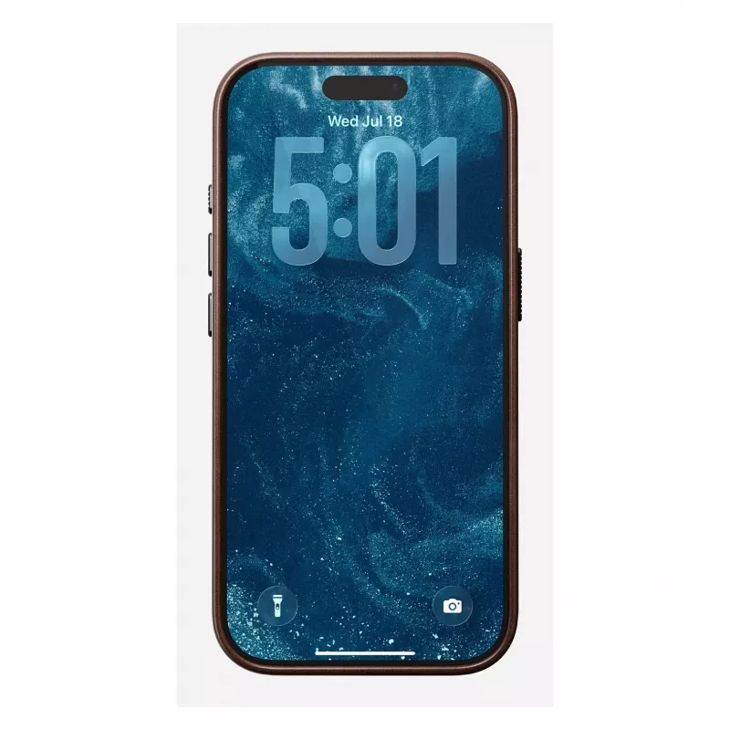 Funda para móvil Nomad Traditional Leather Case para iPhone 17 Pro, cuero-microfibra, compatible con 6,3 pulgadas (16 cm), marrón