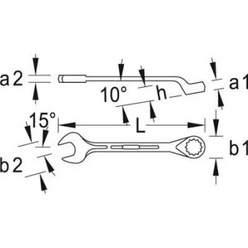 Llave combinada Gedore 6003770 profundidad 92 mm altura 54 mm peso 1,89 kg