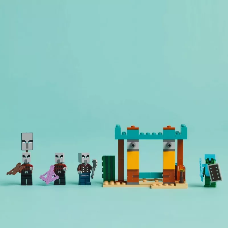 Set de construcción LEGO La patrulla del desierto de los Illager 21267 – Set de juego Minecraft, 105 piezas, 4 minifiguras, 80×60×110 mm