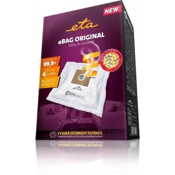 Bolsa de polvo para aspirador de tambor ETA ETA960068000 — pack de 5, blanco