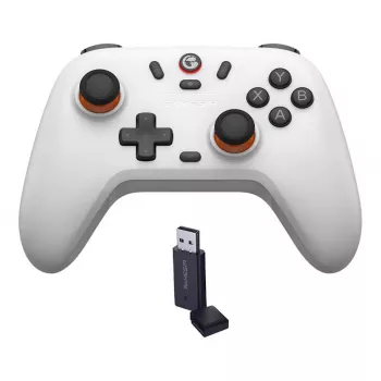 Mando gaming inalámbrico GameSir T4n Lite blanco compatible con Bluetooth, inalámbrico, recargable
