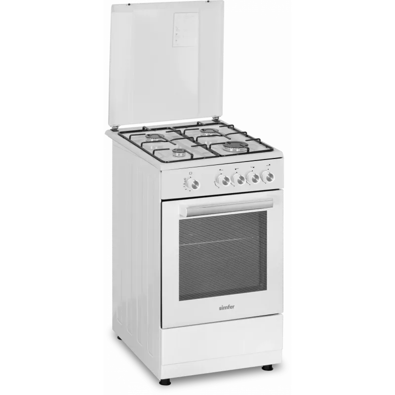 Cocina Simfer 4401SGRBB tipo de placa gas tipo de horno gas blanco ancho 50 cm 49 L profundidad 55 cm