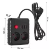 Regleta MACLEAN MCE387 B — 2 tomas de corriente, 3×USB A, 110–240 V, cable de 1,5 m, máx. 2500 W