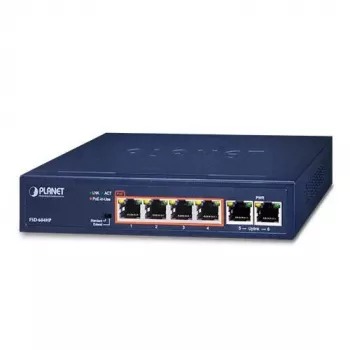 Switch no gestionado PLANET FSD-604HP