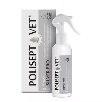 Spray antiséptico JM Sante Polisept Vet Silver Pro 200 ml — spray veterinario para heridas y piel de animales