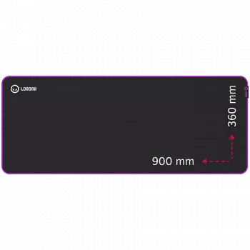 Lorgar Main 319, Alfombrilla gaming para ratón, superficie de alta velocidad, base de goma antideslizante morada, tamaño: 900 mm x 360 mm x 3 mm, peso 0,6 kg