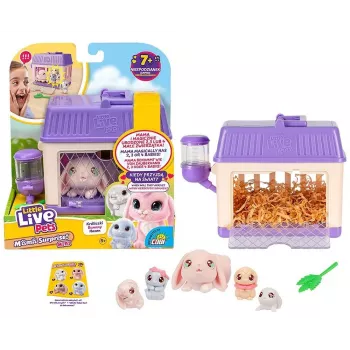 Juguete interactivo Cobi Little Live Pets Mama Surprise Mini Bunny MO-26625, pequeña figura interactiva