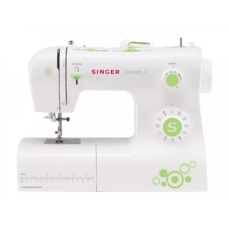 Máquina de coser SINGER Tradition 2273 — semiautomática, 23 puntadas, ojal en 4 pasos, brazo libre, blanca
