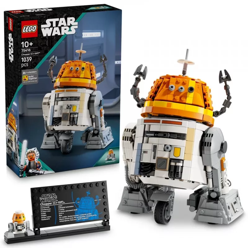 Set de construcción LEGO Star Wars Chopper C1-10P modelo de droide astromecánico 75416, 1039 piezas, edad 10+, altura 220 mm