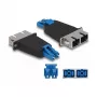 Acoplador híbrido de fibra óptica DeLOCK LC dúplex conector macho a acoplador SC dúplex azul