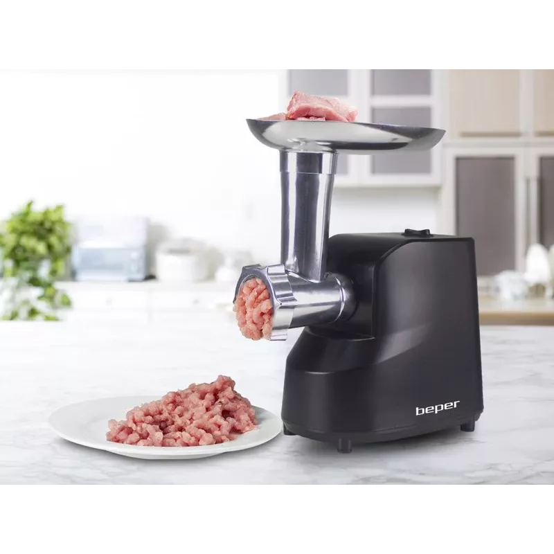 Beper P102ROB200 picadora de carne eléctrica con exprimidor de tomate, 1200 W, negra