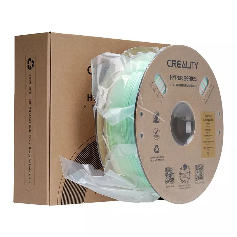 Filamento para impresión 3D Creality PLA 1,75 mm, 1 kg – azul/verde/rosa (Creality 3301010424)