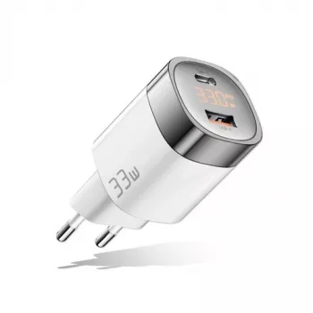 Cargador GaN USB Type-C, USB Type-A: 33W, PPS