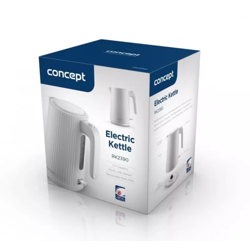 Hervidor de agua Concept Solution RK2390, carcasa de plástico, 1,7 L, blanco
