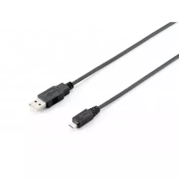 Equip cable USB 2.0 Type-A a Micro-B, 1,0 m, negro, 1 m, USB A, Micro-USB B, USB 2.0, macho/macho, negro