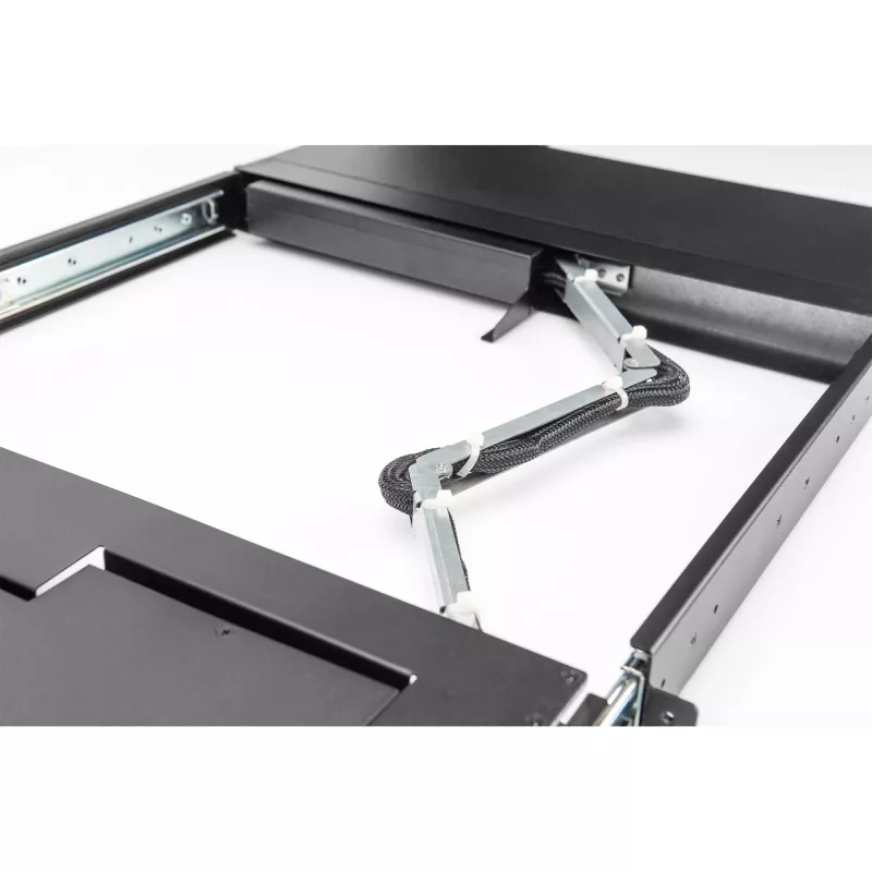 Consola KVM Digitus 17 pulgadas HD LCD 8 puertos VGA teclado alemán
