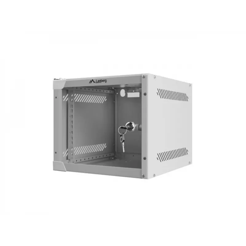 Lanberg WF10-2304-10S armario rack mural de 10" 4U, 280×310 mm, puerta de cristal, 20 kg, gris (RAL 7035)