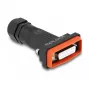 Conector hembra DeLOCK D-Sub de 15 contactos IP67 impermeable negro/naranja