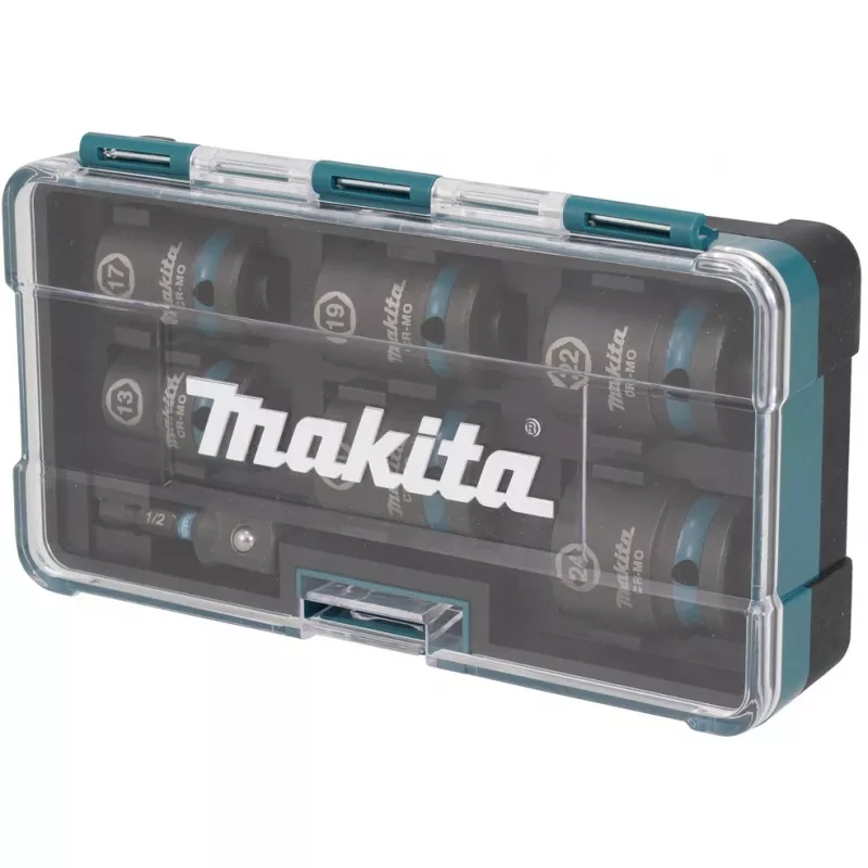 Makita E-16592 Llave de vaso para atornillador de impacto Juego de llaves de vaso negro, turquesa
